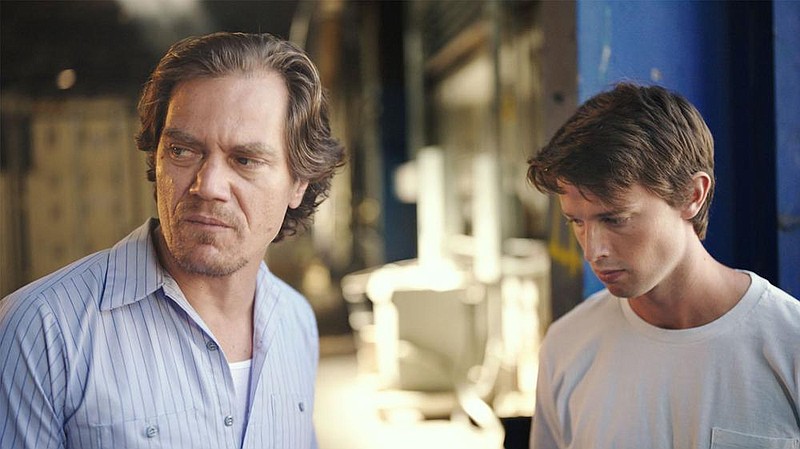 Mel Donnelly (Michael Shannon) takes young Lance (Patrick Schwarzenegger) into his confidence in Arkansas native Seth Savoy’s “Echo Boomers.”