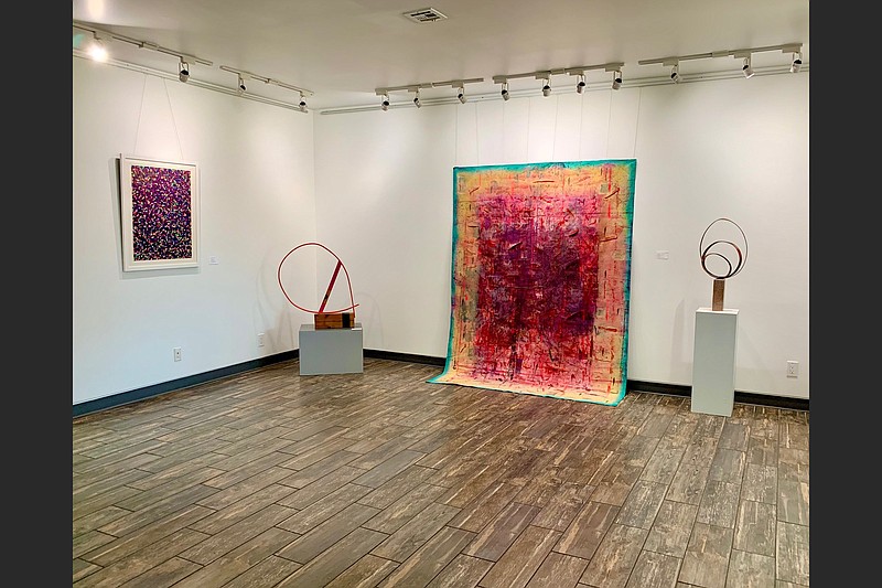 "Poetics of Places: Ziba Rajabi and Suzannah Schreckhise," drawings and paintings by Rajabi and fiber art and sculptures by Schreckhise, are on display through Feb. 5 at the newly open 211 South gallery in Bentonville. (Special to the Democrat-Gazette)
