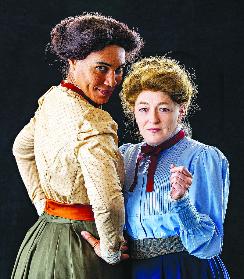 “I think [playwright Lauren Gunderson] is very bold in the way she uses language,” says actor Rebecca Harris (right, pictured with Leontyne Mbele-Mbong as Hertha Ayrton). “She allows the characters to be candid and passionate. These are historical characters, but she doesn’t hold them captive to some sort of idealized, stilted language. Curie and Ayrton were real women, living with real impulses and adversity as well as joy and achievement. Gunderson allows for all of that. She uses dialog combined with direct address so these women are characters as well as storytellers which makes them really fun to inhabit.”

(Courtesy Photo/Wesley Hitt via T2)