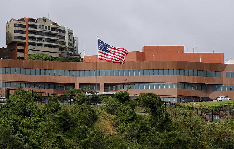 The U.S flag flies outside the U.S. embassy in Caracas, Venezuela, in this Jan. 24, 2019, file photo.