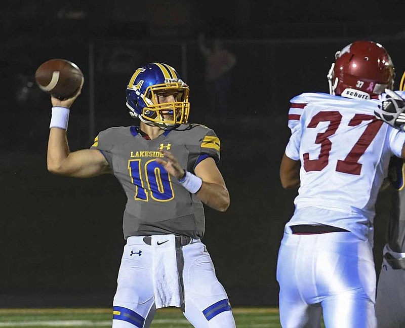 Hot Springs Lakeside quarterback Will Ross has completed 114 of 181 passes this season for 1,377 yards and 15 touchdowns to lead the Rams to a 6-3 record and the 5A-South’s No. 1 seed for a second consecutive season.
(The Sentinel-Record/Grace Brown)