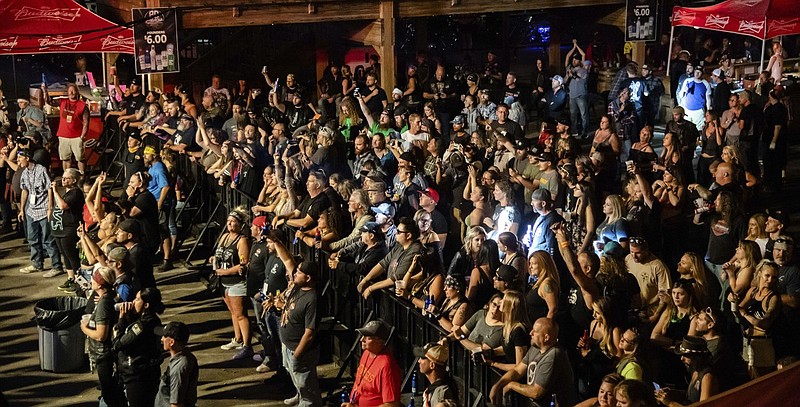 Fans attend a performance by Saul at the Iron Horse Saloon during the 80th annual Sturgis Motorcycle Rally in Sturgis, S.D., in this Aug. 14, 2020, file photo. (Amy Harris/Invision/AP, File)