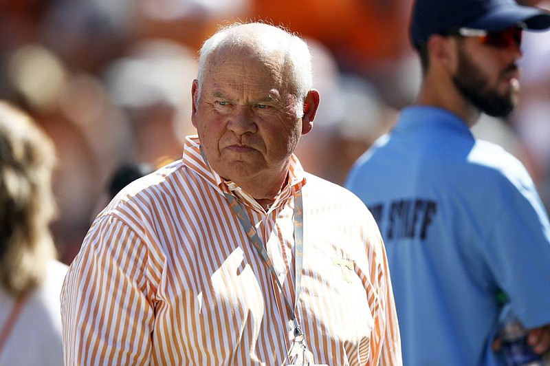 Tennessee Athletic Director Phillip Fulmer, a College Football Hall of Famer who coached the Vols for 17 years, announced Friday he has tested positive for covid-19 and is isolating.
(AP file photo) story.lead_photo.caption