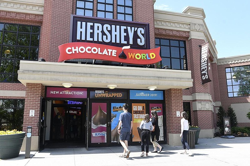 Hershey’s Chocolate World holds a media preview for its Hershey’s Unwrapped attraction in Hershey, Pa., in May 2019. Hershey’s recently made a large cocoa purchase on the futures market to avoid paying a 15% premium being charged by Ivory Coast and Ghana on private purchases.
(AP)