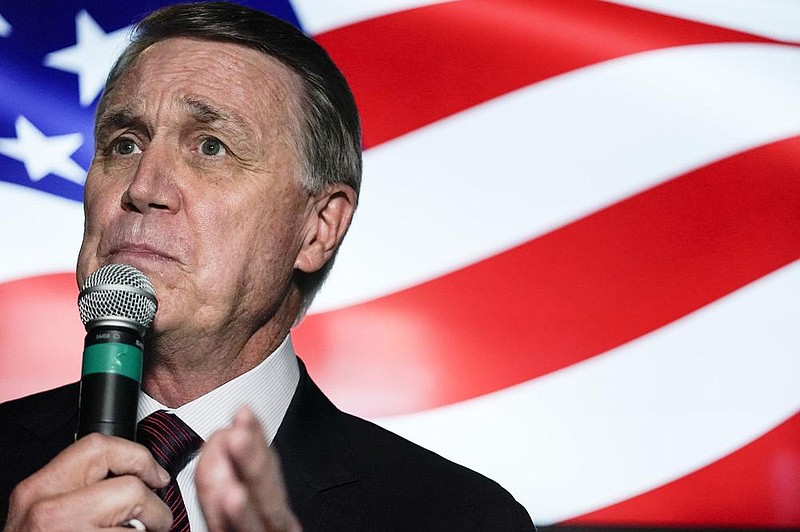 Republican candidate for U.S. Senate Sen. David Perdue speaks during a campaign rally on Friday, Nov. 13, 2020, in Cumming, Ga. 
(AP Photo/Brynn Anderson)