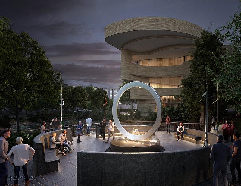 An artist’s rendering of the National Native American Veterans Memorial, designed by Harvey Pratt, located near the Smithsonian’s National Museum of the American Indian near the U.S. Capitol in Washington, D.C.
(Photo courtesy of the National Museum of the American Indian)