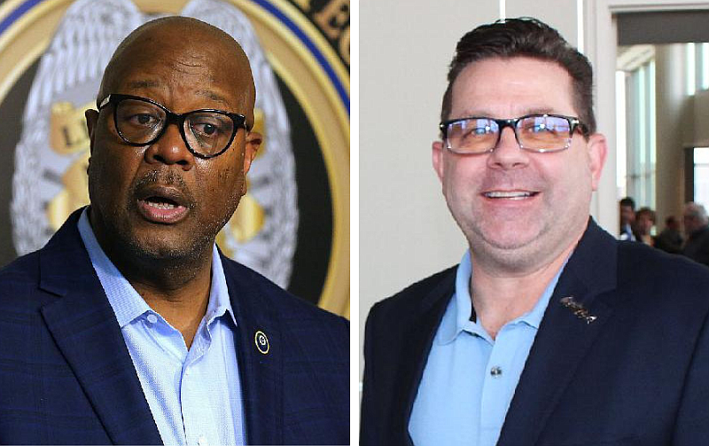 Little Rock Police Chief Keith Humphrey (left) and City Director Lance Hines (right) are shown in these file photos.