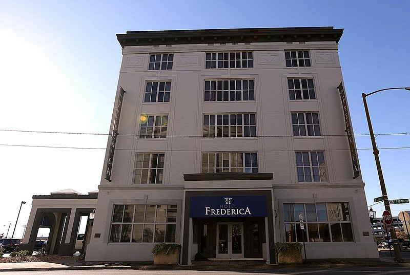 Arkansas Democrat-Gazette/THOMAS METTHE -- 11/22/2017--
The newly renamed Hotel Frederica formerly the Hotel Sam Peck and, more recently, the Legacy gained new owners last year, for $2.8 million.