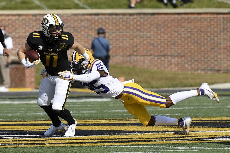 Missouri wide receiver Barrett Banister, a junior from Fayetteville, has 57 receptions for 540 yards during his career with the Tigers, including 14 catches for 132 yards in three games against Arkansas.
(AP/L.G. Patterson)