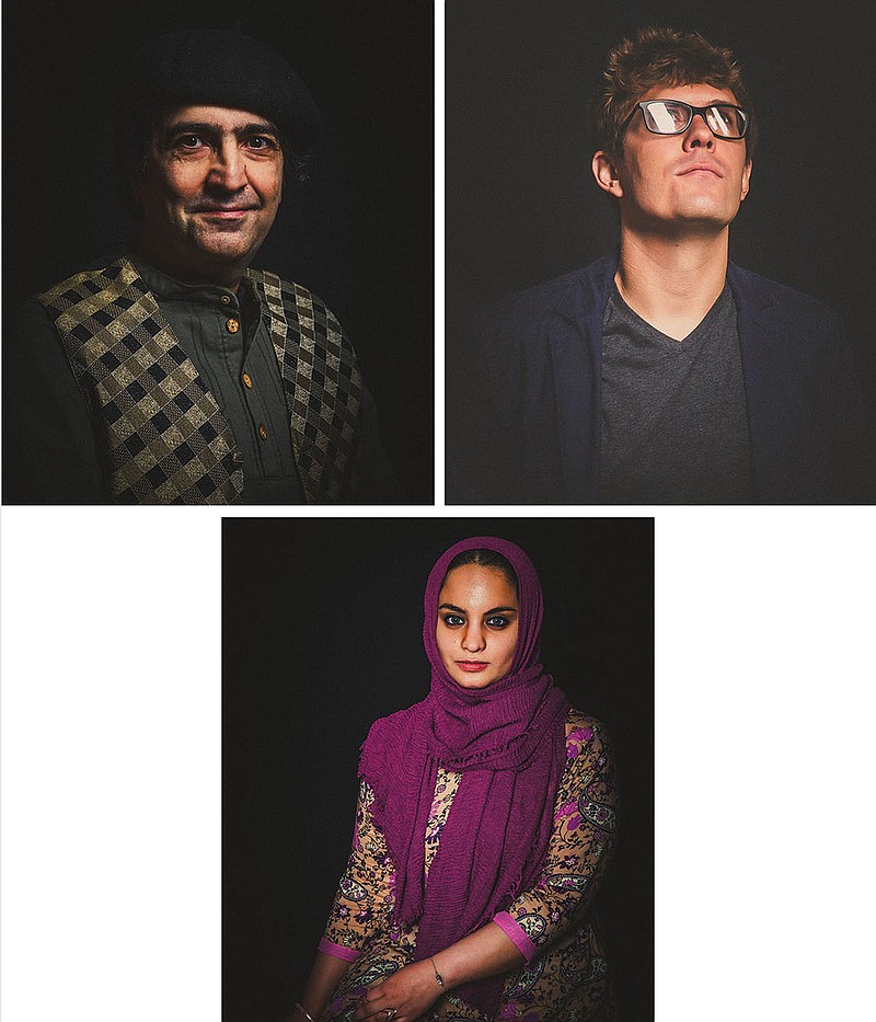 Kaveh Bassiri, (top left), a poet, Amos Cochran, a composer, and Hiba Tahir, a writer, were selected to be part of Artists 360's final cohort of artists.