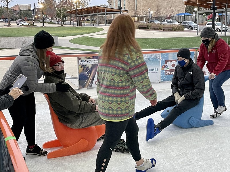 Family members and HOPE Landing staff assisted the children on the rink. They had wheelchair races on the ice and there were also buggies shaped like seals that could be used on the ice that children and students could be pushed on. (Marvin Richards/News-Times)