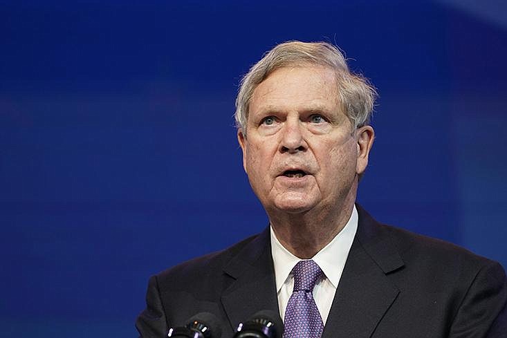 Former Agriculture Secretary Tom Vilsack, who the Biden administration chose to reprise that role, speaks during an event at The Queen theater in Wilmington, Del., Friday, Dec. 11, 2020. (AP Photo/Susan Walsh)