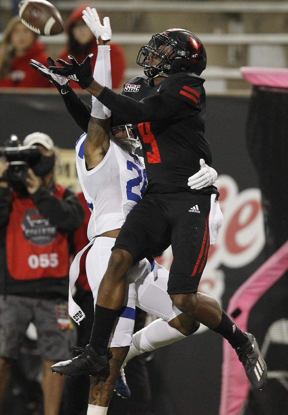 Jonathan Adams grew into a leadership role at Arkansas State during his four years, becoming one of the top wideouts in the nation as he caught 79 passes for 1,111 yards and 12 touchdowns this season. Adams, who was named Sun Belt Conference Offensive Player of the Year, now turns his attention to the NFL Draft and will train in Texas to prepare. (Arkansas Democrat-Gazette/Thomas Metthe)