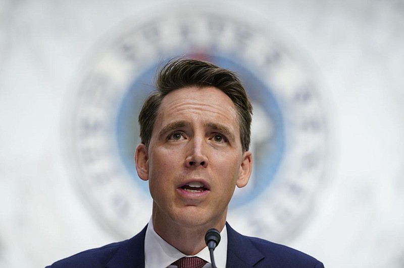 In this Oct. 12, 2020, file photo Sen. Josh Hawley, R-Mo., speaks during a confirmation hearing for Supreme Court nominee Amy Coney Barrett before the Senate Judiciary Committee on Capitol Hill in Washington. Hawley, says he will raise objections next week when the Congress meets to affirm President-elect Joe Biden’s victory in the election, forcing House and Senate votes that are likely to delay — but in no way alter — the final certification of Biden's win.
(AP Photo/Susan Walsh, Pool, File)