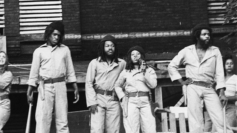 An archival photo of members of Philadelphia’s MOVE group, a communal “family” who all adopted the surname “Africa” and irritated the establishment in Philadelphia in the ’70s and ’80s.