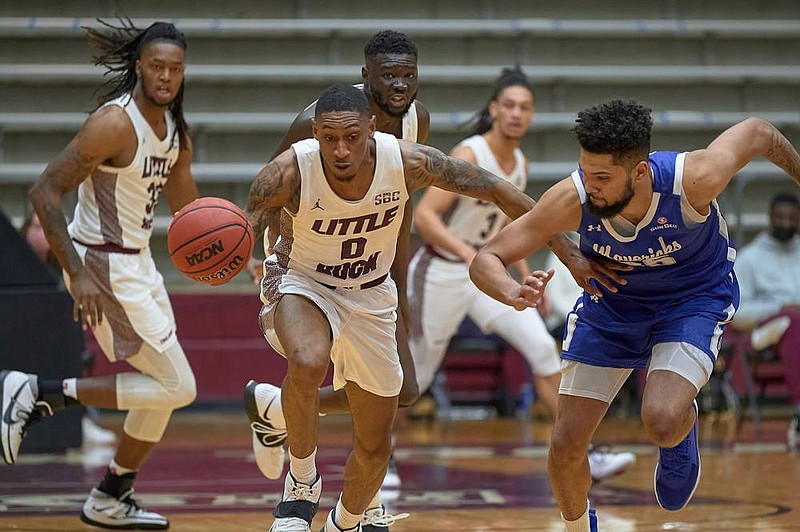 Senior guard Ben Coupet scored a career-high 27 points in UALR’s 102-93 victory over Texas-Arlington on Friday at the Jack Stephens Center in Little Rock. He was 10 of 13 from the floor and 5 of 7 from three-point range to go with seven rebounds.
(Photo courtesy UALR Athletics)