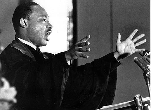 The Rev. Martin Luther King Jr. gestures to his congregation in Ebenezer Baptist Church in Atlanta in this April 30, 1967, file photo. Justice Sunday Service Around the Clock, scheduled for Jan. 17, 2021, is a national call to action and offers an interfaith salute to King’s vocation as a clergyman, according to a news release.