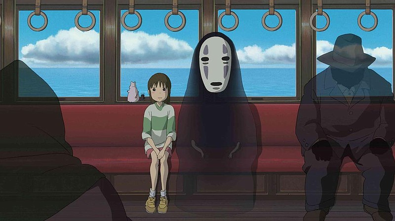 The 10-year-old Chihiro Ogino and the spectral presence known as “No Face” move between reality and the invisible world in Hayao Miyazaki’s Oscar-winning “Spirited Away.”