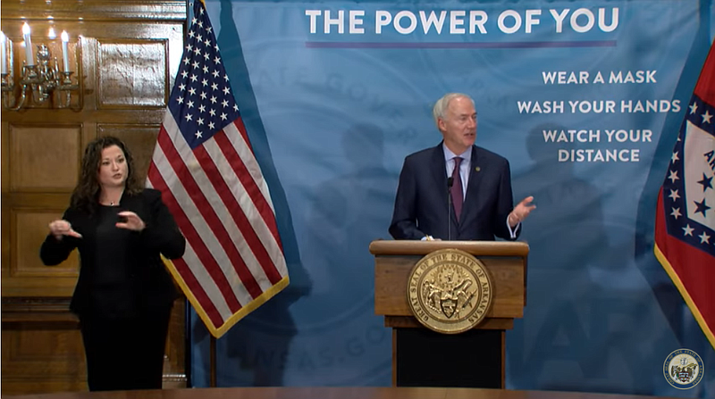 Gov. Asa Hutchinson speaks during a covid-19 briefing, Tuesday, Jan. 12, 2021. story.lead_photo.caption
