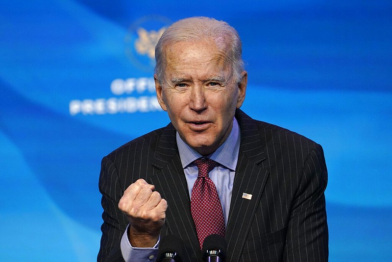 President-elect Joe Biden speaks during an event at The Queen theater in Wilmington, Del., Friday, Jan. 8, 2021, to announce key administration posts. (AP Photo/Susan Walsh) story.lead_photo.caption