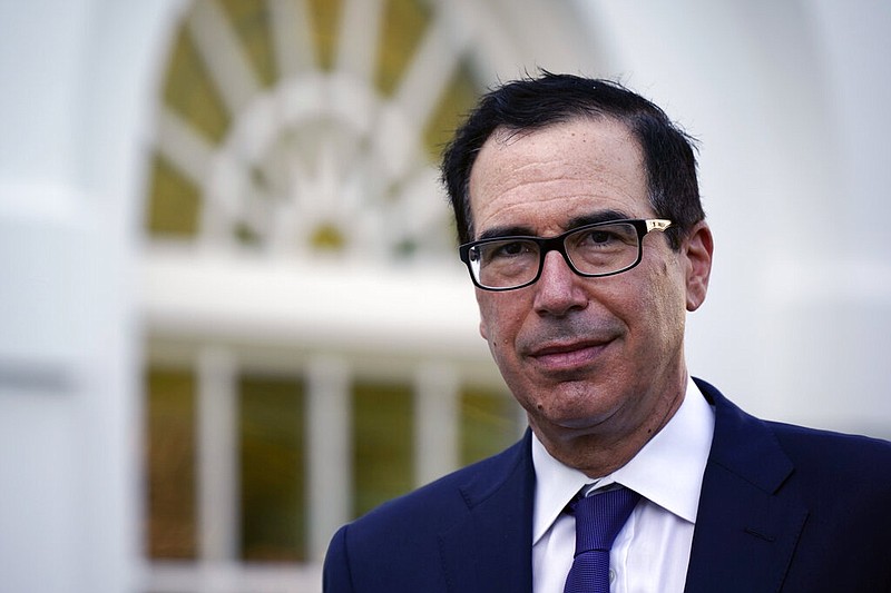 FILE - This Aug. 24, 2020 file photo shows Treasury Secretary Stephen Mnuchin at the White House in Washington. story.lead_photo.caption