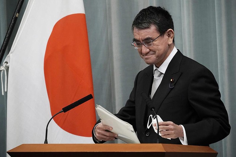 When asked about the Olympics this summer in Tokyo, Japanese cabinet minister Taro Kono said anything can happen, including a possible cancellation of the Games because of covid-19. The Olympics are scheduled to begin July 23 followed by the Paralympics on Aug. 24.
(AP file photo)