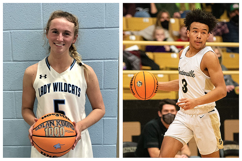 Caylan Koons reached 1,000 points for her career at Springdale Har-Ber and Jaylen Lee helped Bentonville take sole possession of first place in the 6A-West last week. For their efforts, they are the Northwest Arkansas Democrat-Gazette Players of the Week.