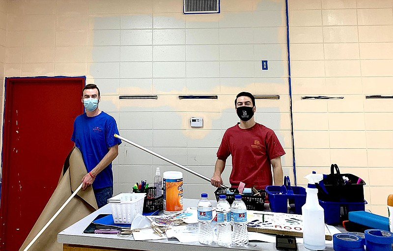 Photograph submitted
Volunteers Alex K. and Michael K. painted the walls of the Pea Ridge Boys and Girls Club facilities in the old gym at Pea Ridge Intermediate School.