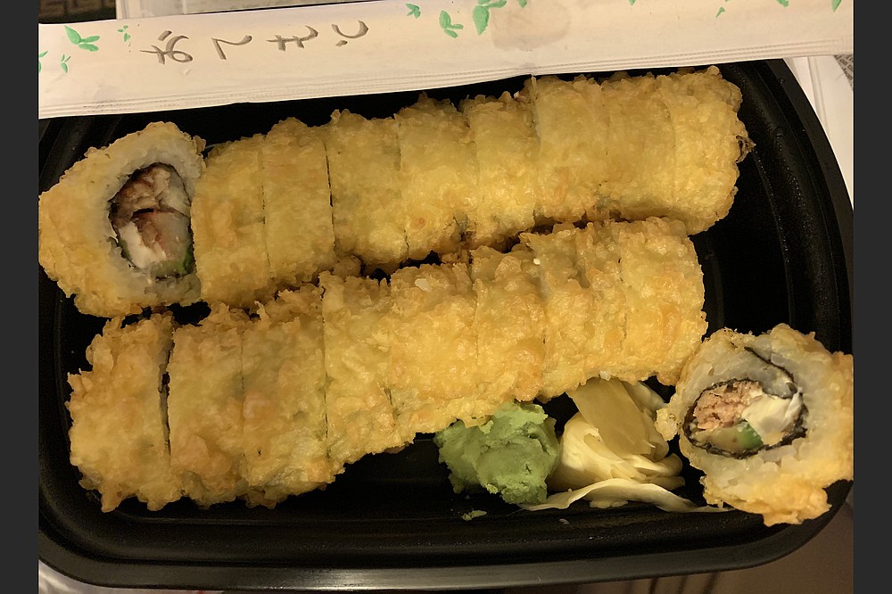 Can you tell at first glance between the Yummy Yummy Roll and the Oh My God Roll from Samurai Steakhouse & Sushi Bar? We couldn't. (Arkansas Democrat-Gazette/Eric E. Harrison)