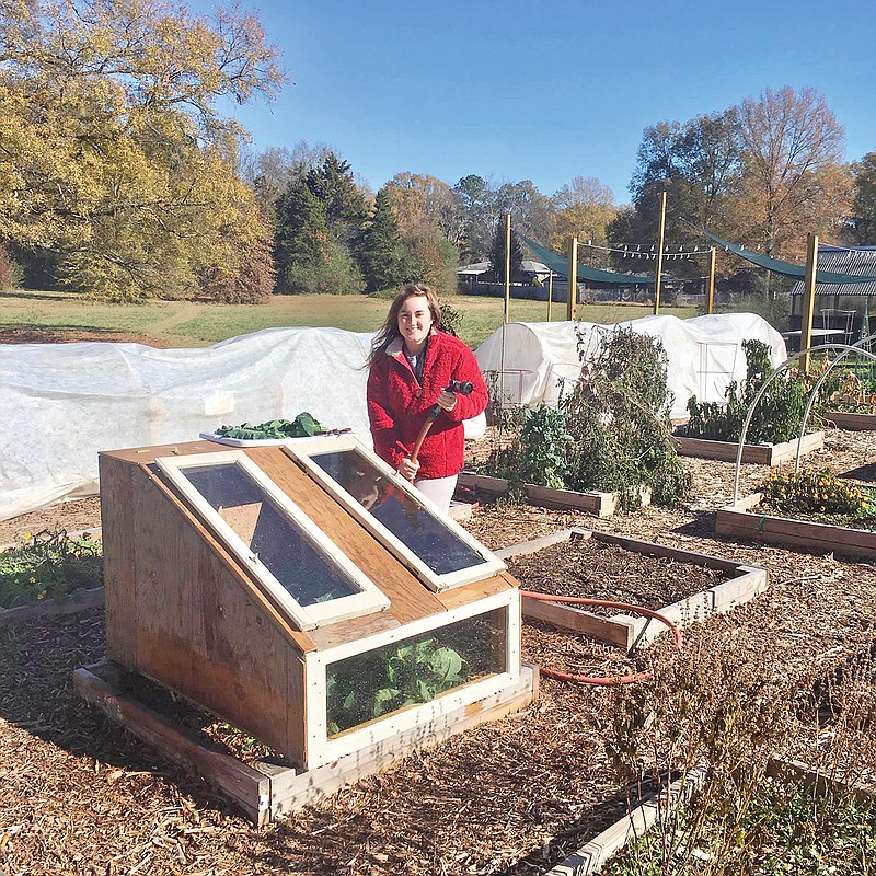 Lana Thurman, a senior at the University of Central Arkansas in Conway, works in the community gardens behind the Faulkner County Library. To help facilitate people’s interest in gardening, Organic Urban Farming 101 will be presented by the library and the Urban Farm Project every other Thursday throughout the year.