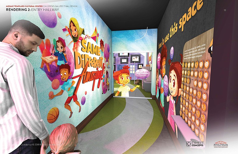 A rendering of “Same. Different. Amazing!,” a new permanent children’s exhibit that is expected to open in September at Mosaic Templars Cultural Center in Little Rock. (Courtesy of Exhibit Concepts)