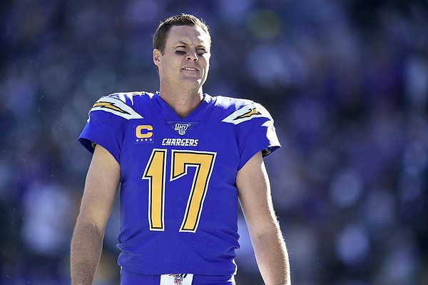 Los Angeles Chargers quarterback Philip Rivers throws a pass during the  first half of an NFL football game against the Minnesota Vikings, Sunday,  Dec. 15, 2019, in Carson, Calif. (AP Photo/Kelvin Kuo