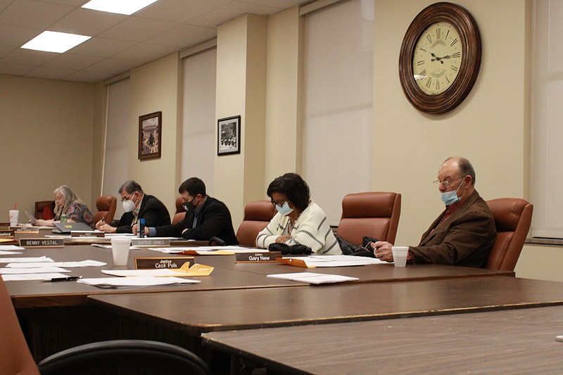 Socially distanced Quorum Court appoints new committee county