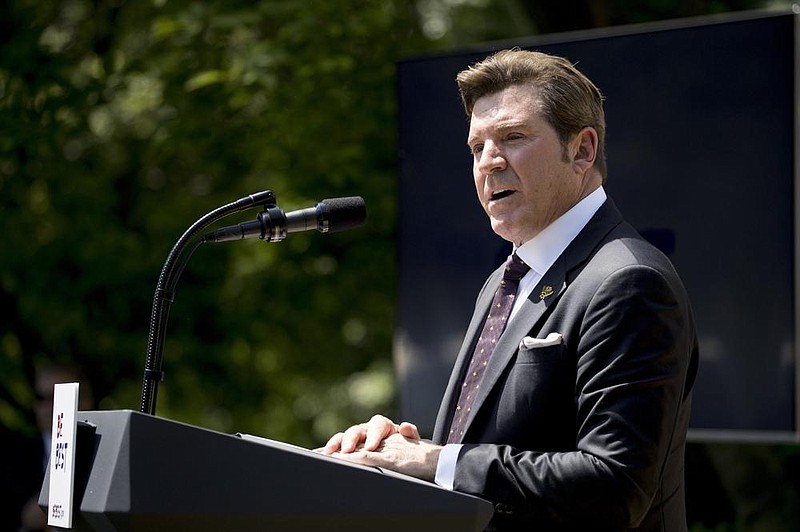 Former Fox News host Eric Bolling speaks during a one year anniversary event for the first lady's Be Best initiative in the Rose Garden of the White House on May 7, 2019, in Washington.
 (AP Photo/Andrew Harnik, File)