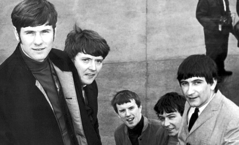 The Animals pose at London Airport on May 27, 1965, as they prepare to board an airliner to fly to New York for an appearance on "The Ed Sullivan Show." From left are Hilton Valentine, Chas Chandler, John Steel, Eric Burdon and Dave Rowberry.
