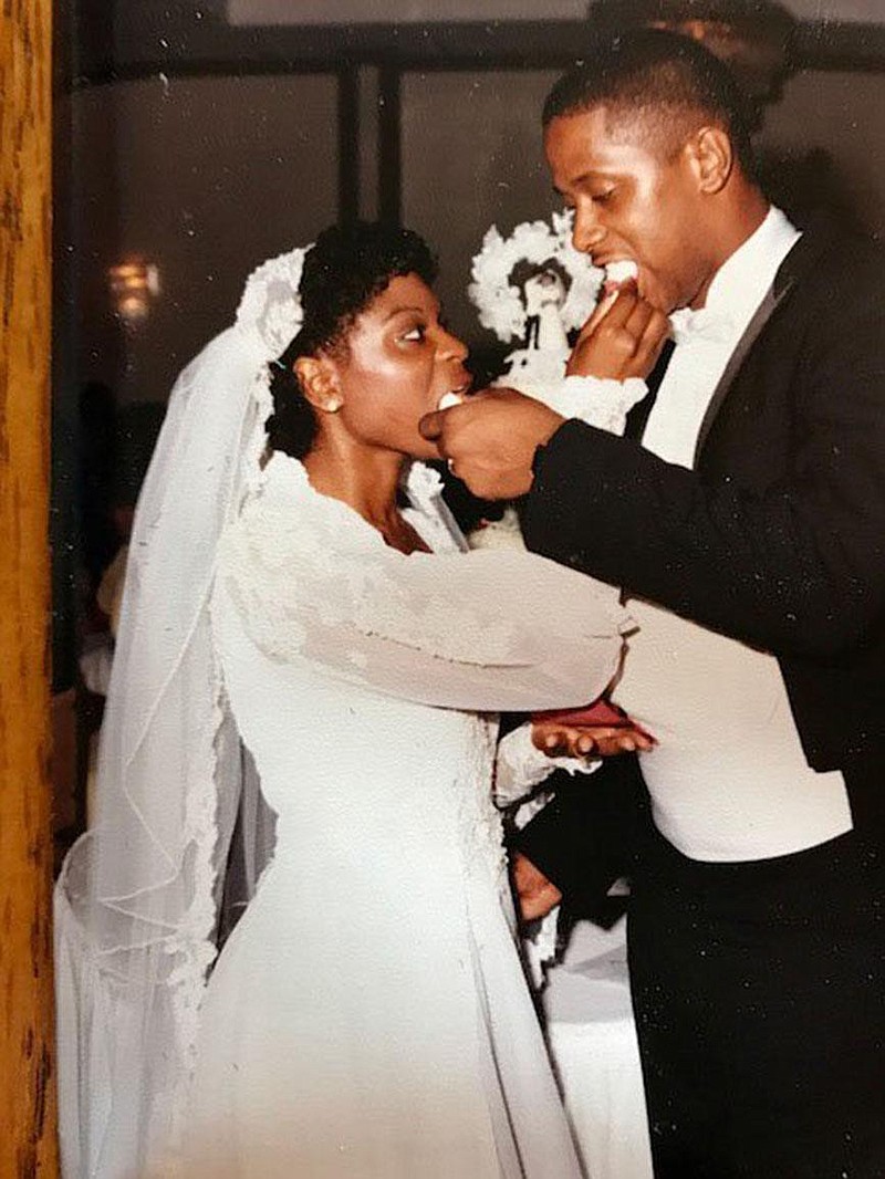 Wanda Caldwell and Earnest Merritt were married on Aug. 31, 1985. They got to know each other while working in a federal summer program in high school and started dating after the endof-summer field trip. “What really cemented the deal was Earnest was getting sleepy on the way back from the Six Flags trip and he laid his head in my lap,” she says.
(Special to the Democrat-Gazette)