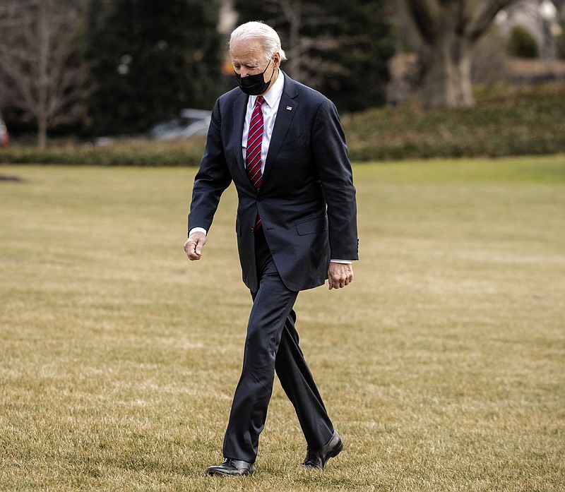 President Biden arrives back at the White House on Jan. 29. MUST CREDIT: Washington Post photo by Bill O'Leary. story.lead_photo.caption