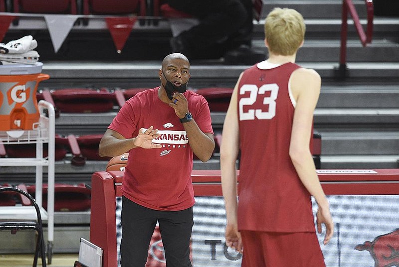 University of Arkansas assistant David Patrick has been named an assistant coach for the Australian Olympic basketball team.
(NWA Democrat-Gazette/Charlie Kaijo)