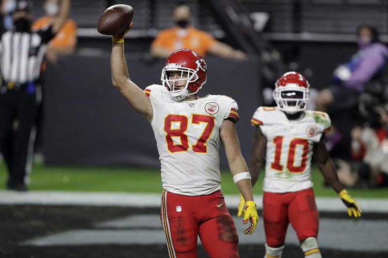 Kansas City Chiefs tight end Travis Kelce may play the role of a happy-go-lucky type off the field, but he has evolved into one of the NFL’s best prepared offensive weapons.
(AP/Isaac Brekken)