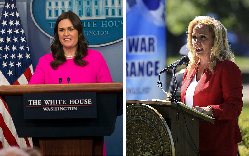 Sarah Huckabee Sanders and Attorney General Leslie Rutledge. Both are running in the 2022 race for governor of Arkansas.