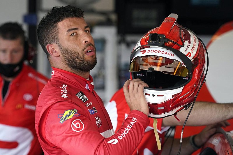 Driver Bubba Wallace hit 199.747 mph Wednesday to have the top speed in Daytona 500 practice, then hit 189.577 mph in the qualifying session.
(AP/John Raoux)