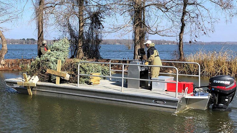 Christmas trees serve as late gift for anglers