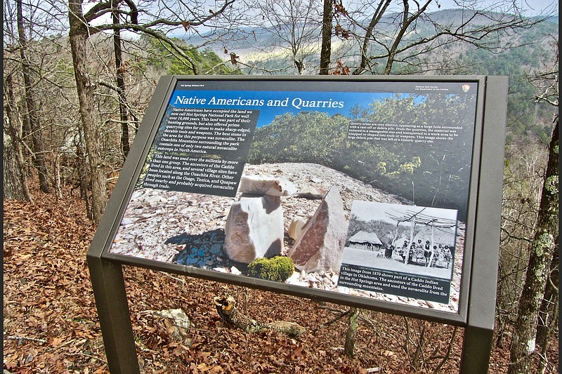 The former presence of American Indians is noted along North Mountain Loop. (Special to the Democrat-Gazette/Marcia Schnedler)