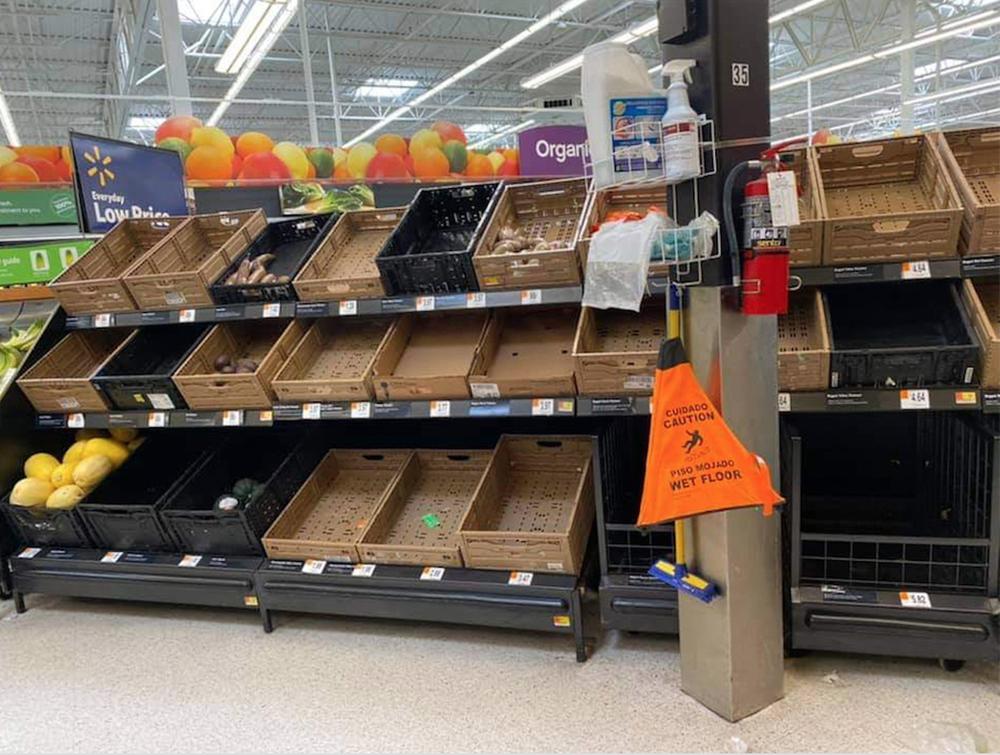 Grocers cleaned out as snowfall continues
