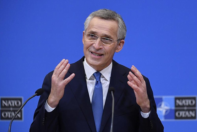 “Spending more together would demonstrate the strength of our commitment to Article 5, our promise to defend each other,” NATO Secretary-General Jens Stoltenberg said Wednesday in Brussels.
(AP/John Thys)