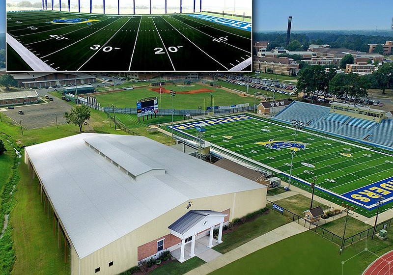 The new multipurpose athletic facility to be built on the SAU campus will include a 60-yard turfed field. (SAU Sports)