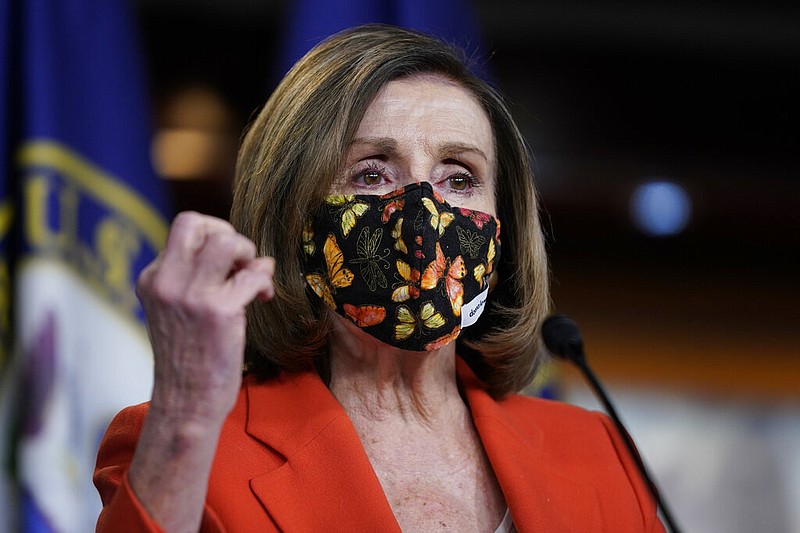 House Speaker Nancy Pelosi of Calif., speaks during a news conference before participating in the House Democratic Issues Conference on Capitol Hill in Washington, Tuesday, March 2, 2021. (AP Photo/Patrick Semansky)