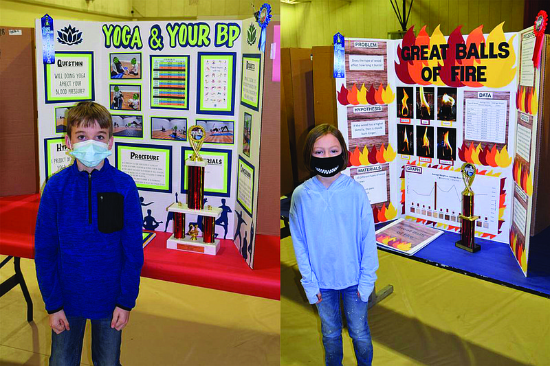 (From Left) Layton Walker and Linley Leak, the 3rd grade overall science winner and runner-up.