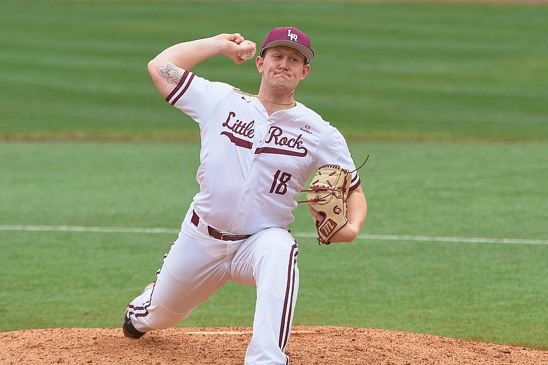 UALR right-hander Austin Barkley, a graduate transfer from Mississippi Valley State, has emerged as a quality utility pitcher for the Trojans.
(Photo courtesy of UALR Athletics)