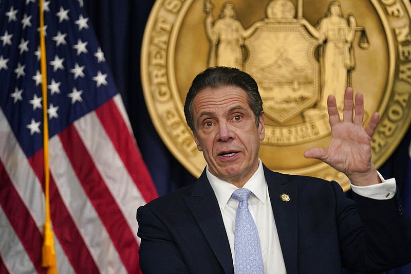 New York Gov. Andrew Cuomo speaks at an event at his offices in New York on Thursday, March 18, 2021. (AP/Seth Wenig)